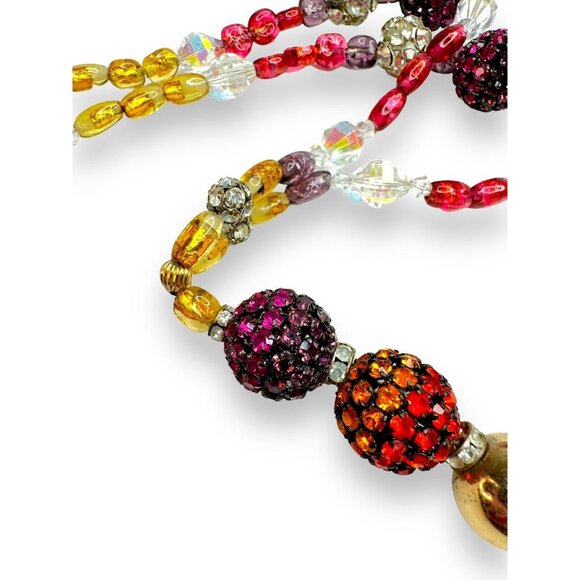 Vintage Wendy Gell Crystal Encrusted 1982 Signed Necklace 22" One of One - Picture 10 of 14